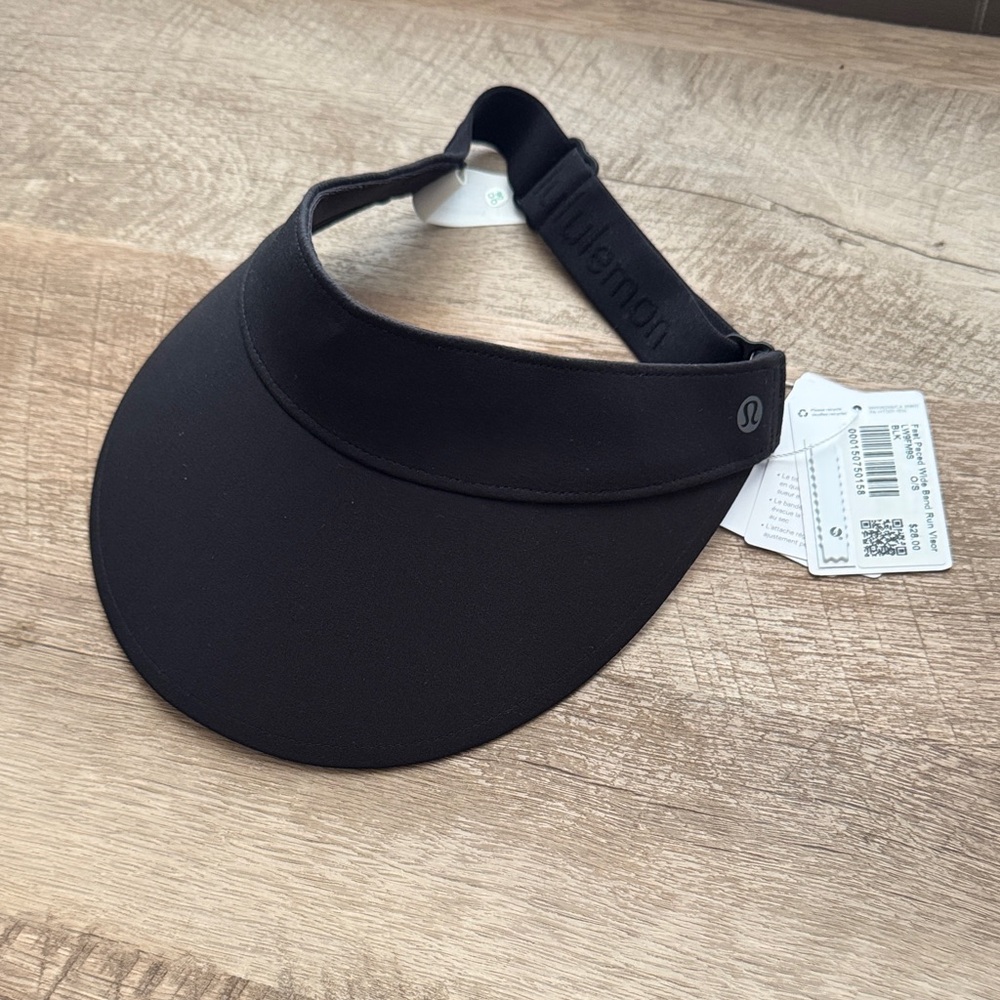 lululemon Fast Paced Wide Band Run Visor Black | One Size | NWT